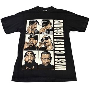 Pro Team West Coast Legend Shirt Men Medium Tupac Snoop Dogg Nipsey Hussle Black